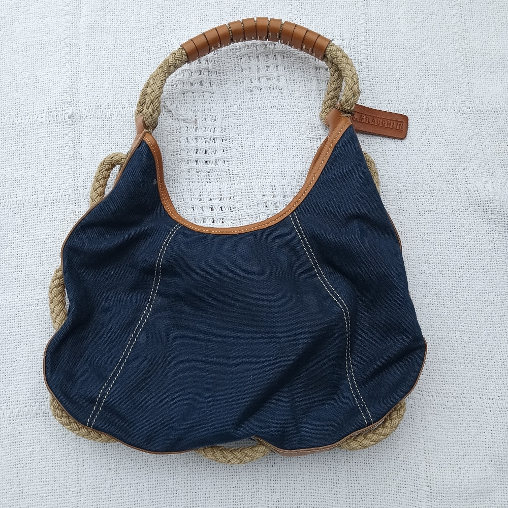 J.McLaughlin denim blue rope shoulder hobo bag